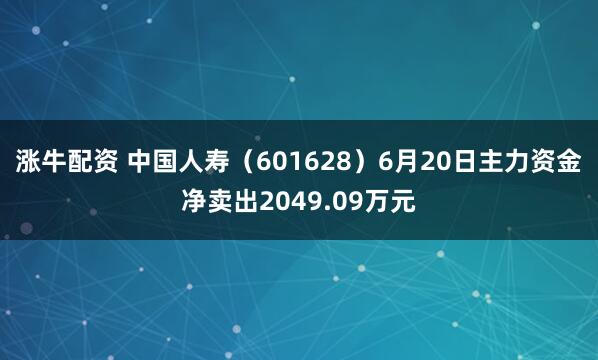 涨牛配资 中国人寿（601628）6月20日主力资金净卖出2049.09万元