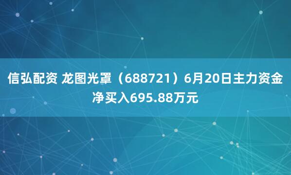 信弘配资 龙图光罩（688721）6月20日主力资金净买入695.88万元